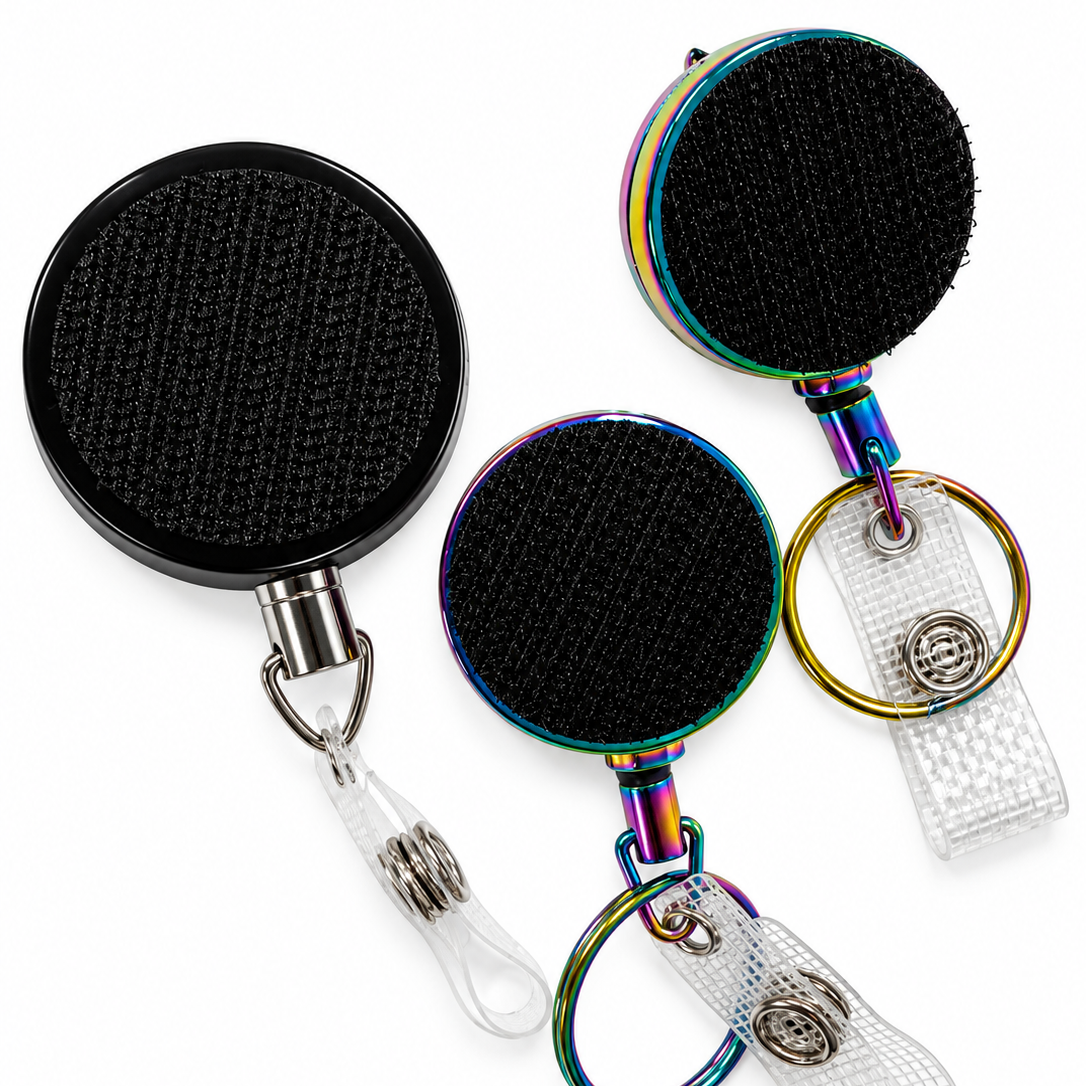 Black Interchangeable Badge Reel - Extra Durable
