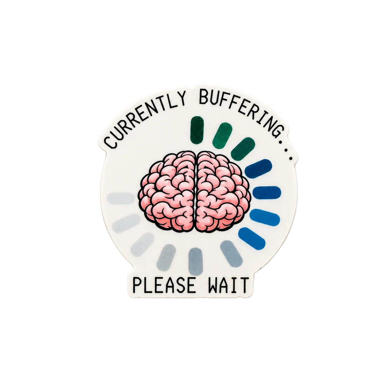 Funny currently buffering brain plastic add-on for badge reels designed for nurses and healthcare workers