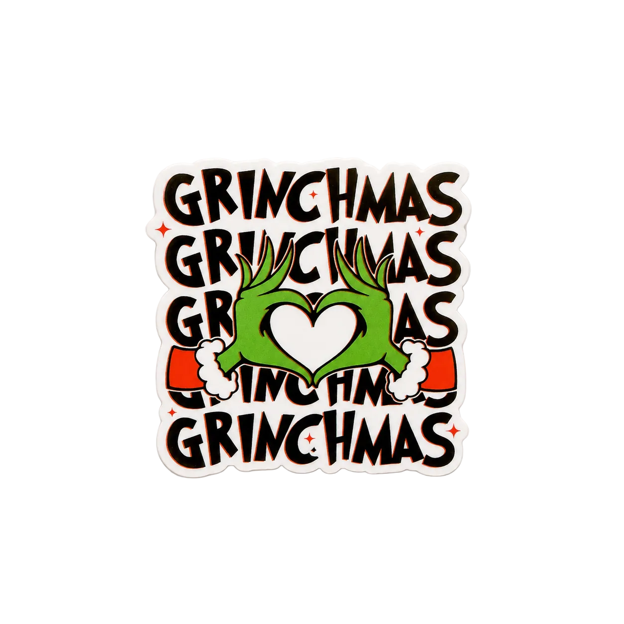 Grinchmas Christmas plastic add-on for badge reels featuring festive Grinch-inspired hands and holiday design for healthcare workers