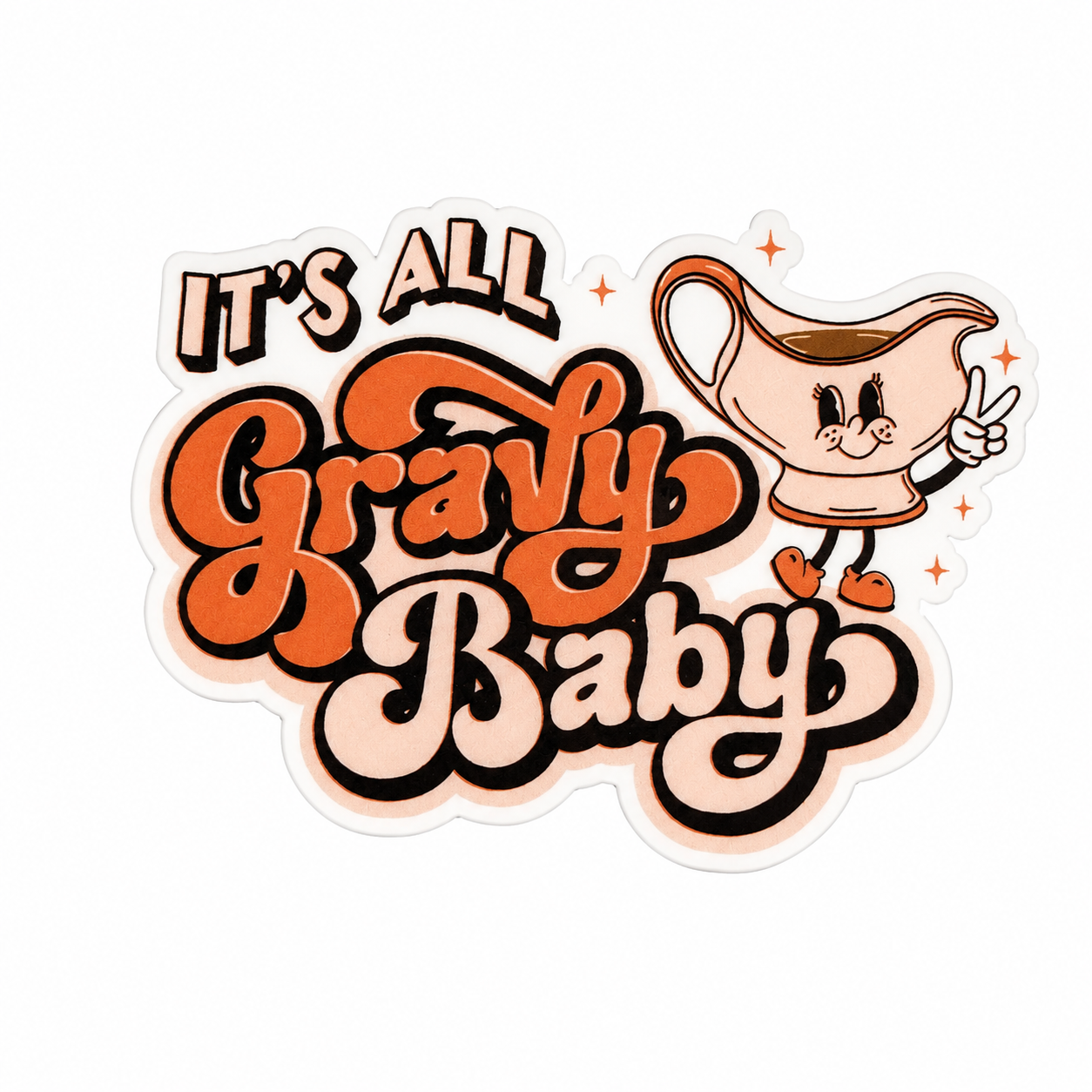 It's All Gravy Baby plastic add-on, compatible with interchangeable badge reel bases