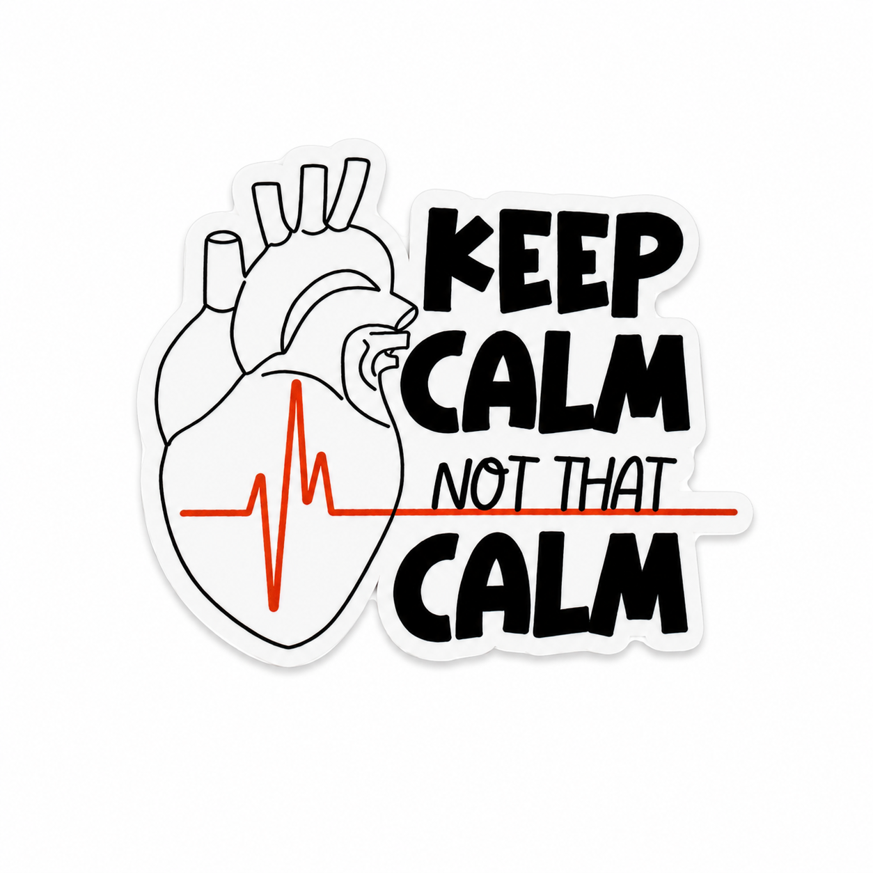 Keep Calm Not That Calm plastic add-on for compatible interchangeable badge reel bases designed for nurses and healthcare workers