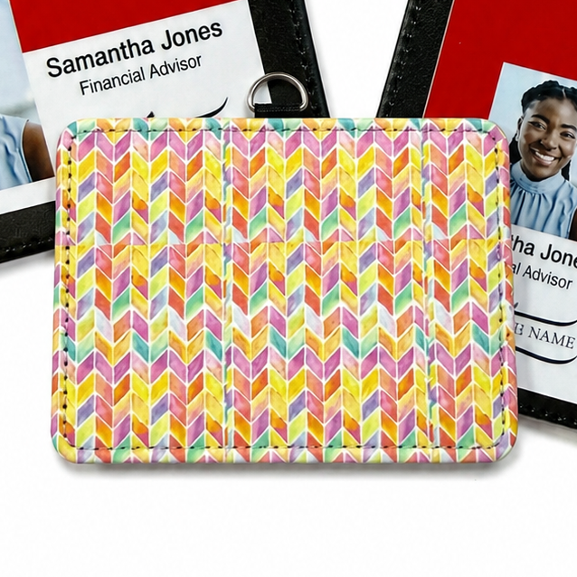 Rainbow Chevron | ID Badge Holder