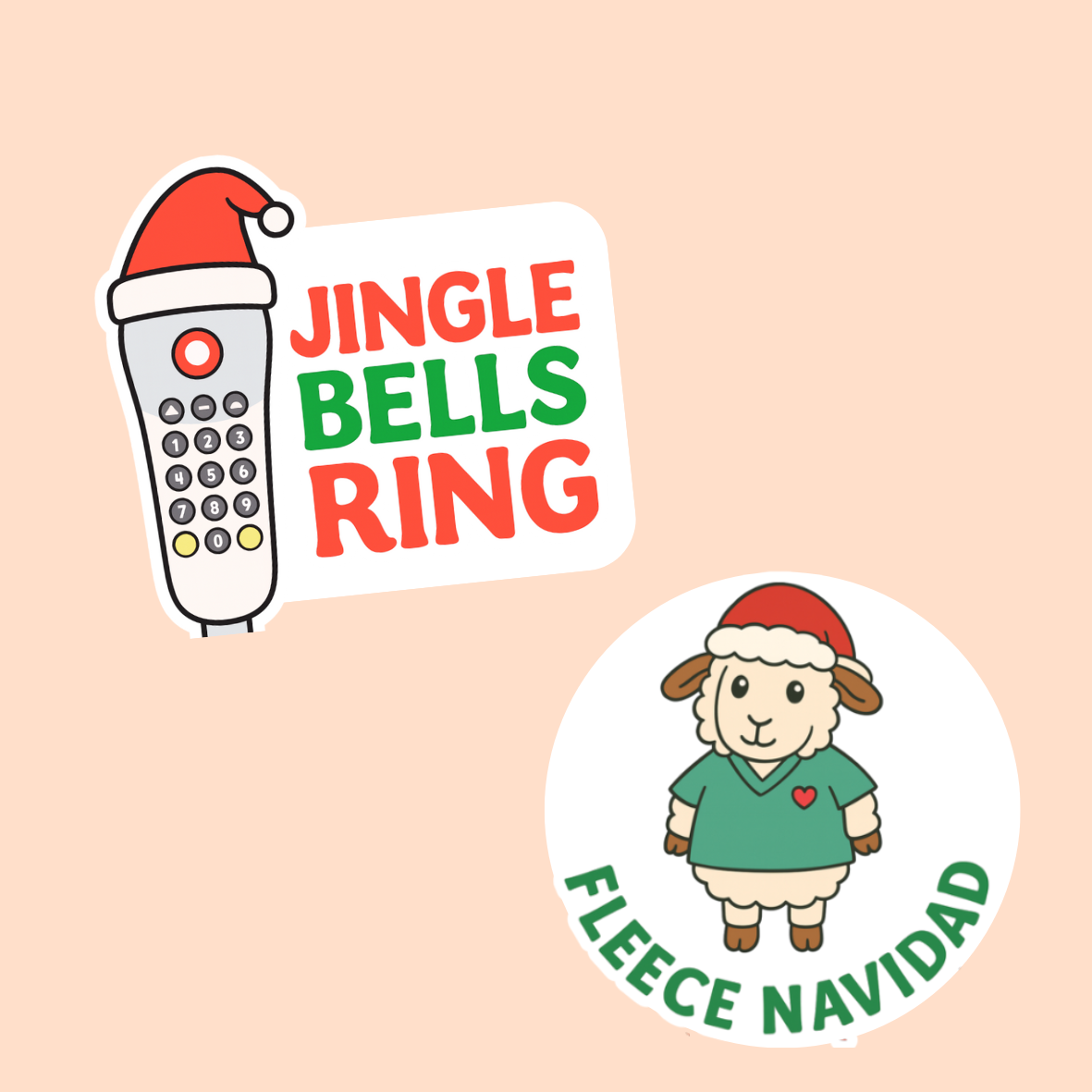 Nurse Christmas Add-On | Funny Holiday Badge Topper Set | Santa’s Helper & Silent Night Nurse Gift | Plastic Add on