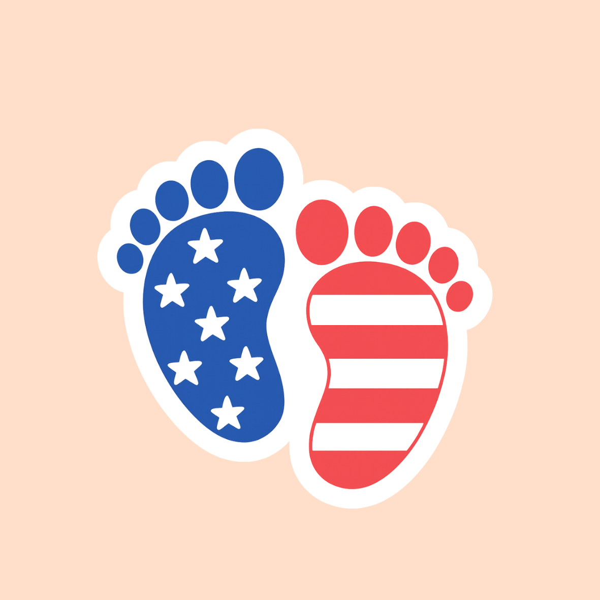 Patriotic Baby Feet Add-On | Red White & Blue Badge Topper | NICU or Labor Nurse Gift for Healthcare Workers | PLASTIC Add on