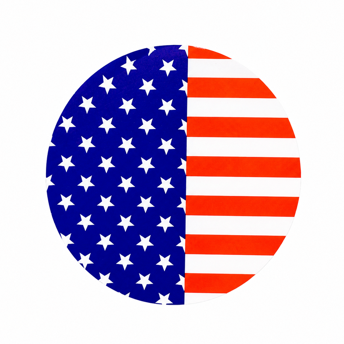 USA flag hard board add-on featuring a bold American flag design for compatible interchangeable badge reel bases. Patriotic badge topper for Fourth of July.