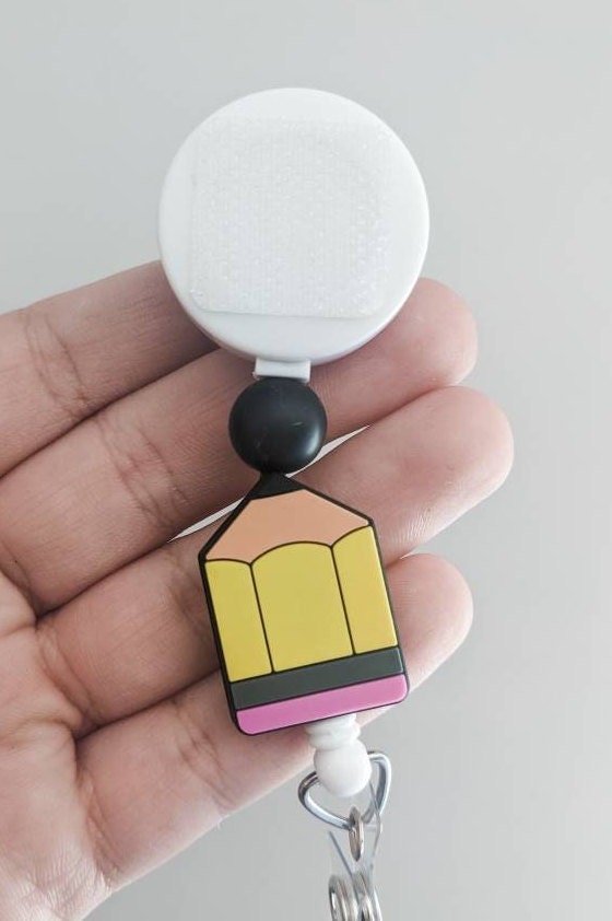 Pencil Teacher Interchangeable Badge Reel