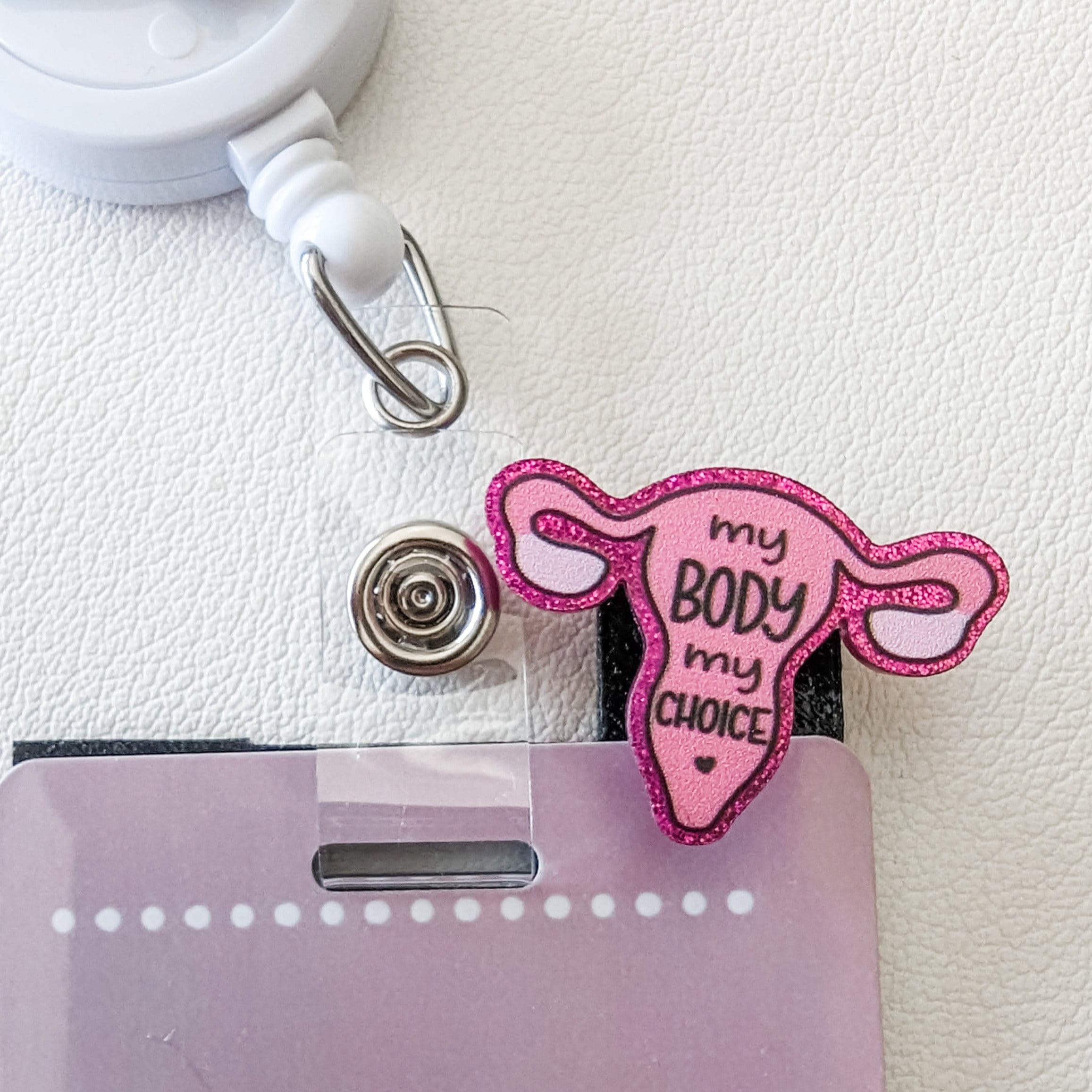 Badge Topper / CHARM COLLECTION - My Body My Choice Uterus - Charm Only
