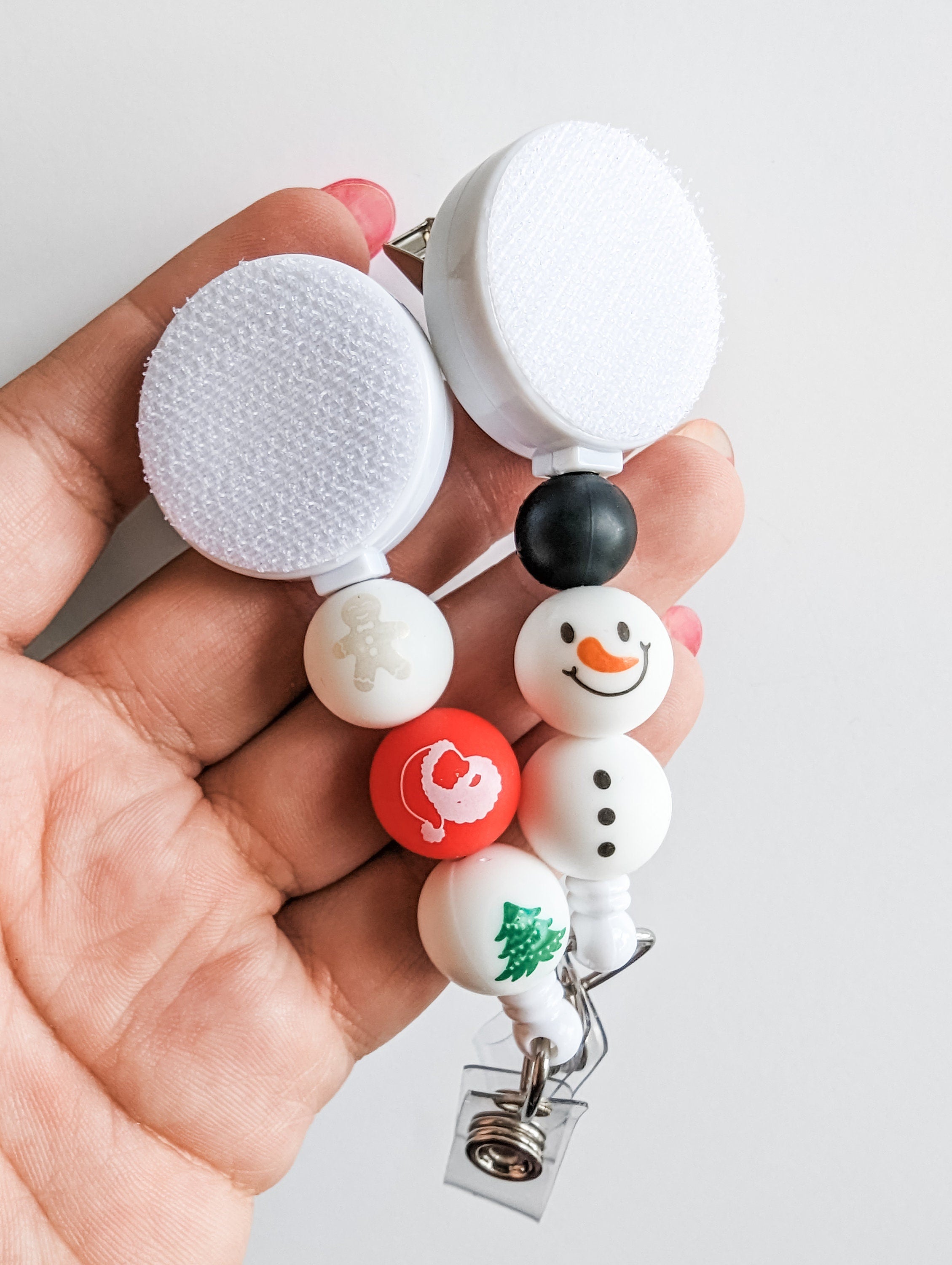 Christmas Beaded Interchangeable Badge Reel