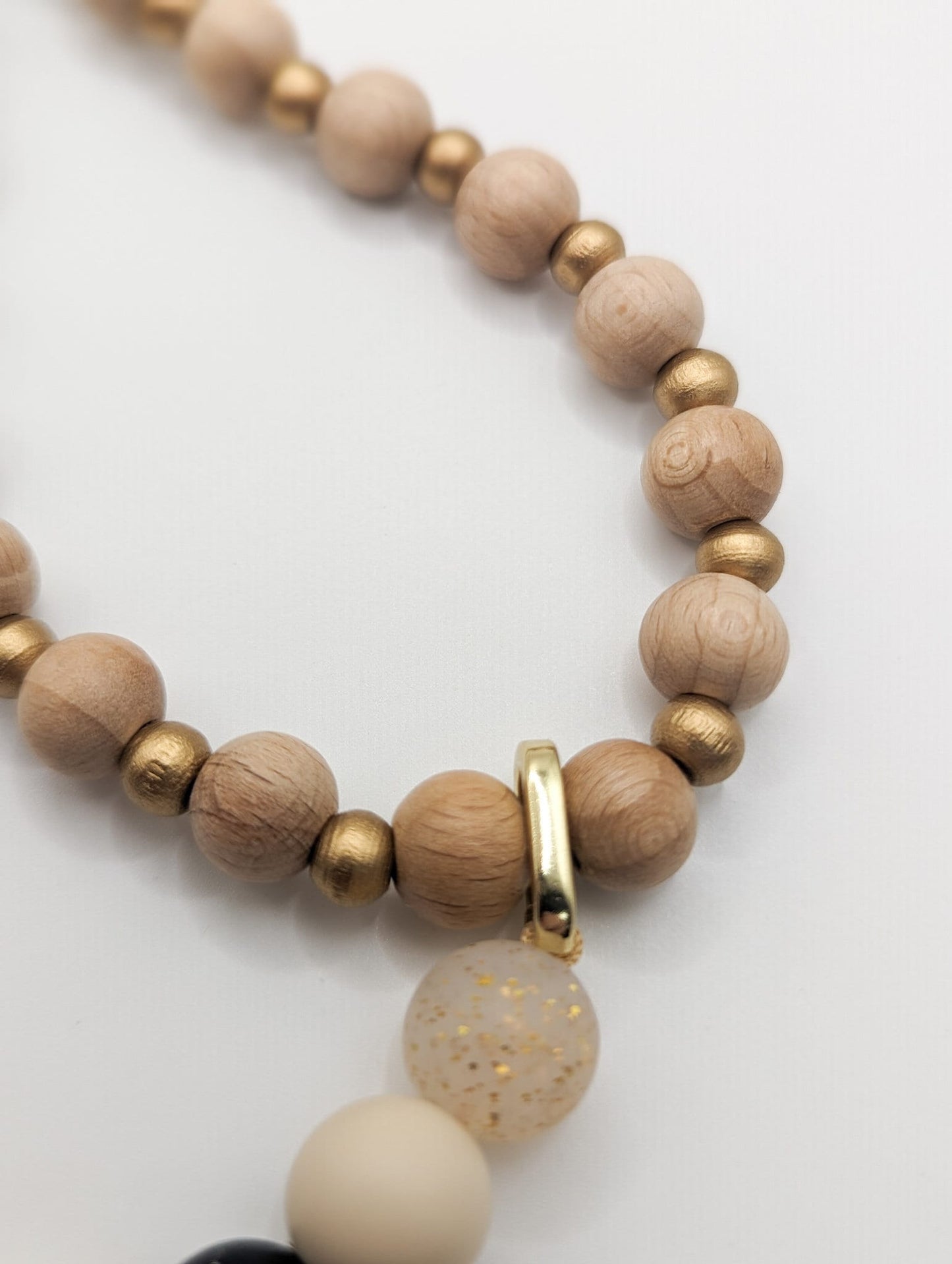 Lanyard Interchangeable BASE - Gold Wood