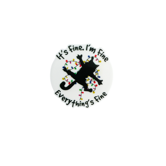 It's Fine, I'm Fine / CHRISTMAS Black Cat / PLASTIC Add on