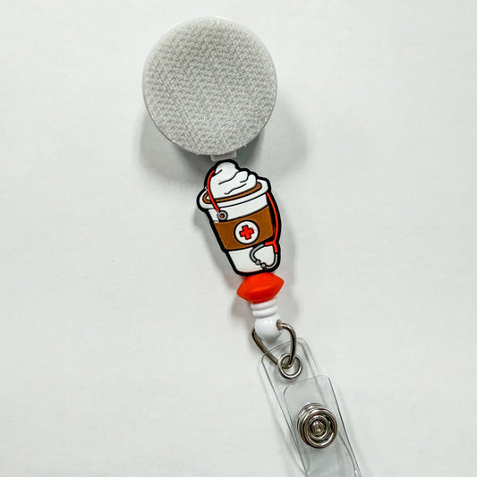 Emergency Coffee Interchangeable Badge Reel