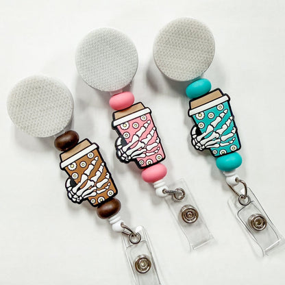 Skeleton Drink Interchangeable Badge Reel