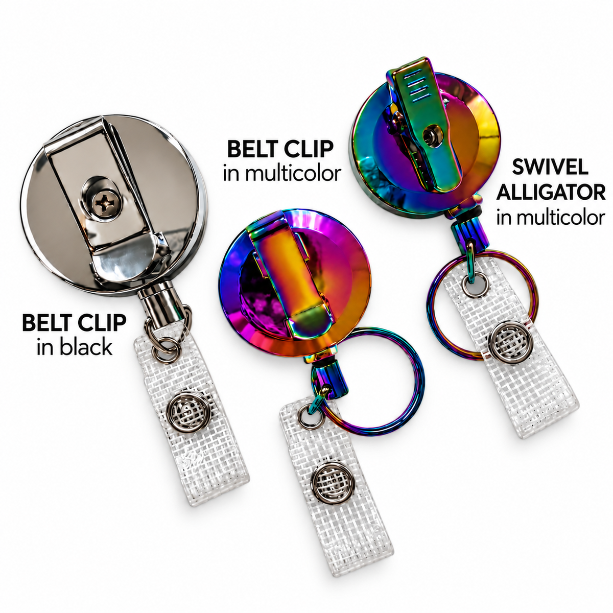 Black Interchangeable Badge Reel - Extra Durable