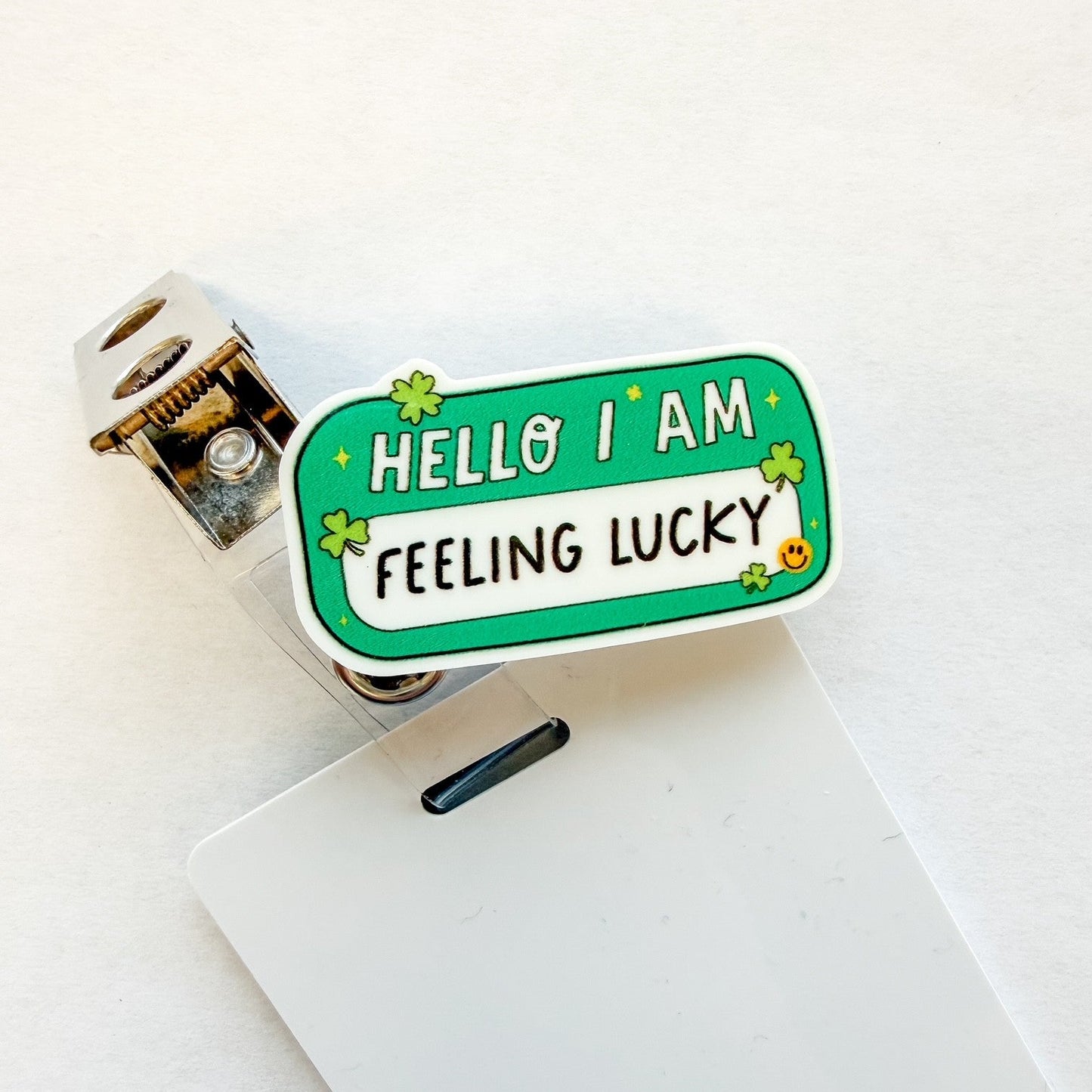 Badge Topper / CHARM COLLECTION - Hello I am feeling lucky - Charm Only