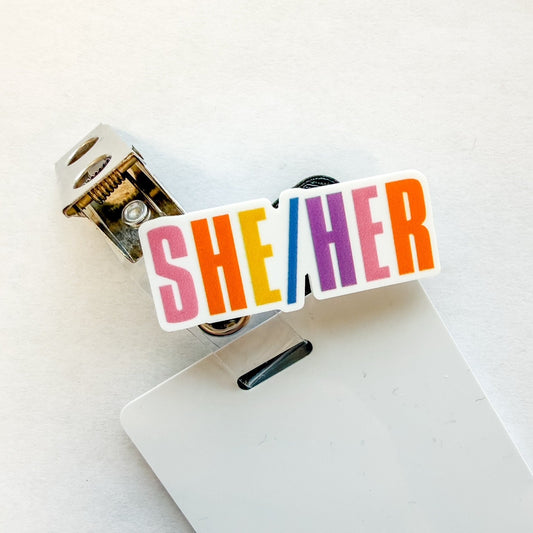 Badge Topper / CHARM COLLECTION - She/Her - Charm Only