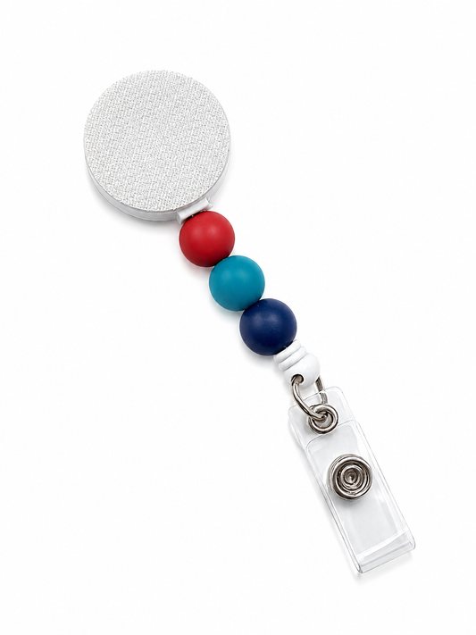 Burgundy Blues | Interchangeable Badge Reel