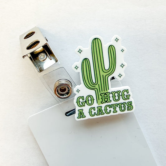 Badge Topper / CHARM COLLECTION - Go Hug A Cactus - Charm Only