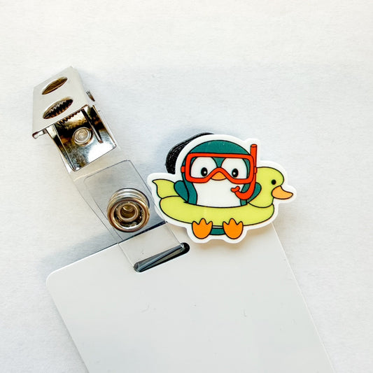 Badge Topper / CHARM COLLECTION - Snorkeling Penguin - Charm Only