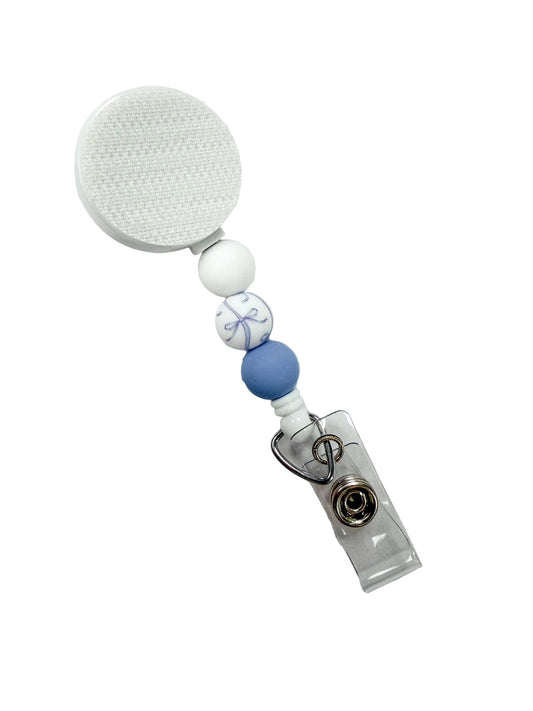 Blue Bow Interchangeable Badge Reel
