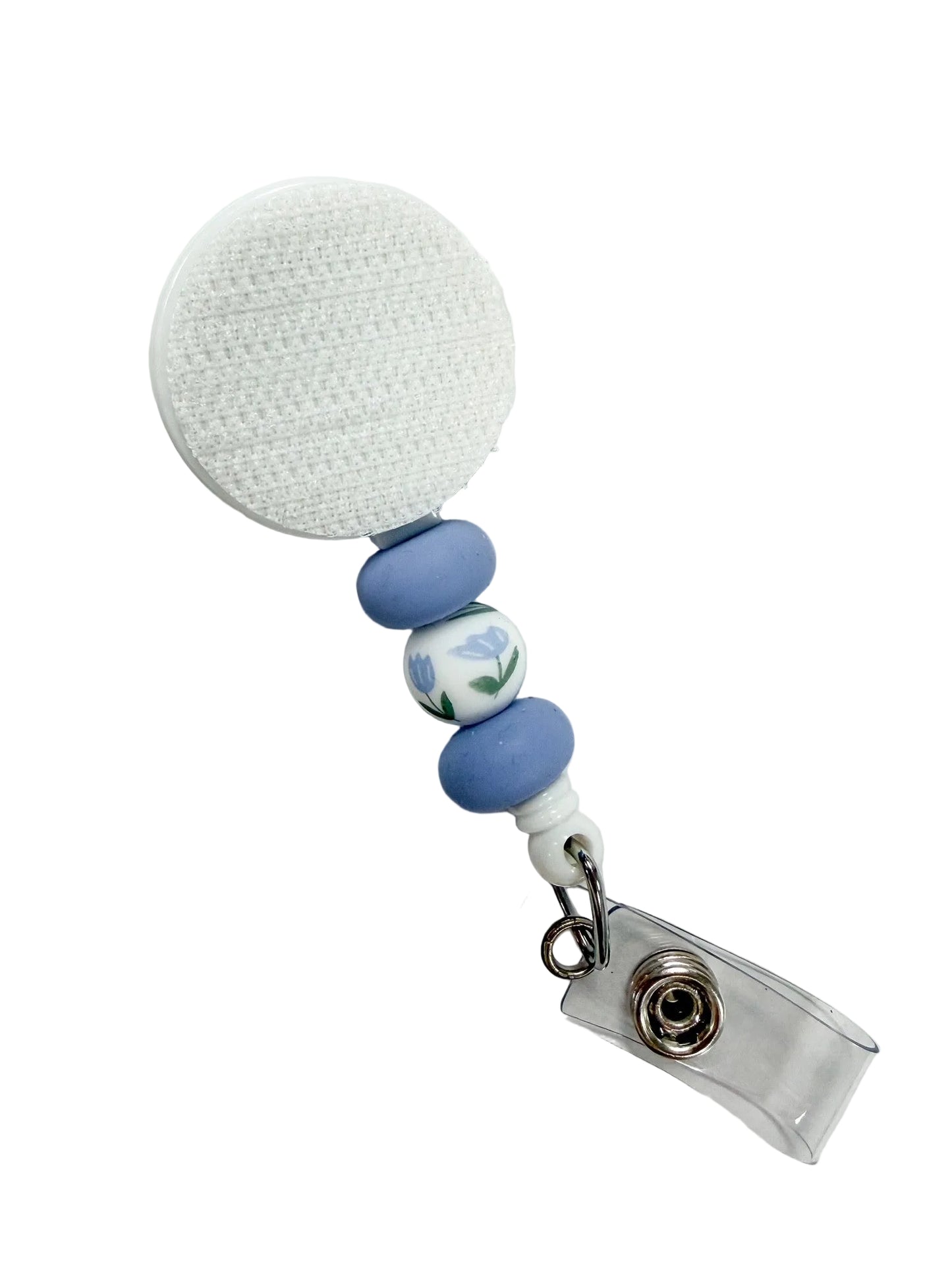 Blue Floral Interchangeable Badge Reel