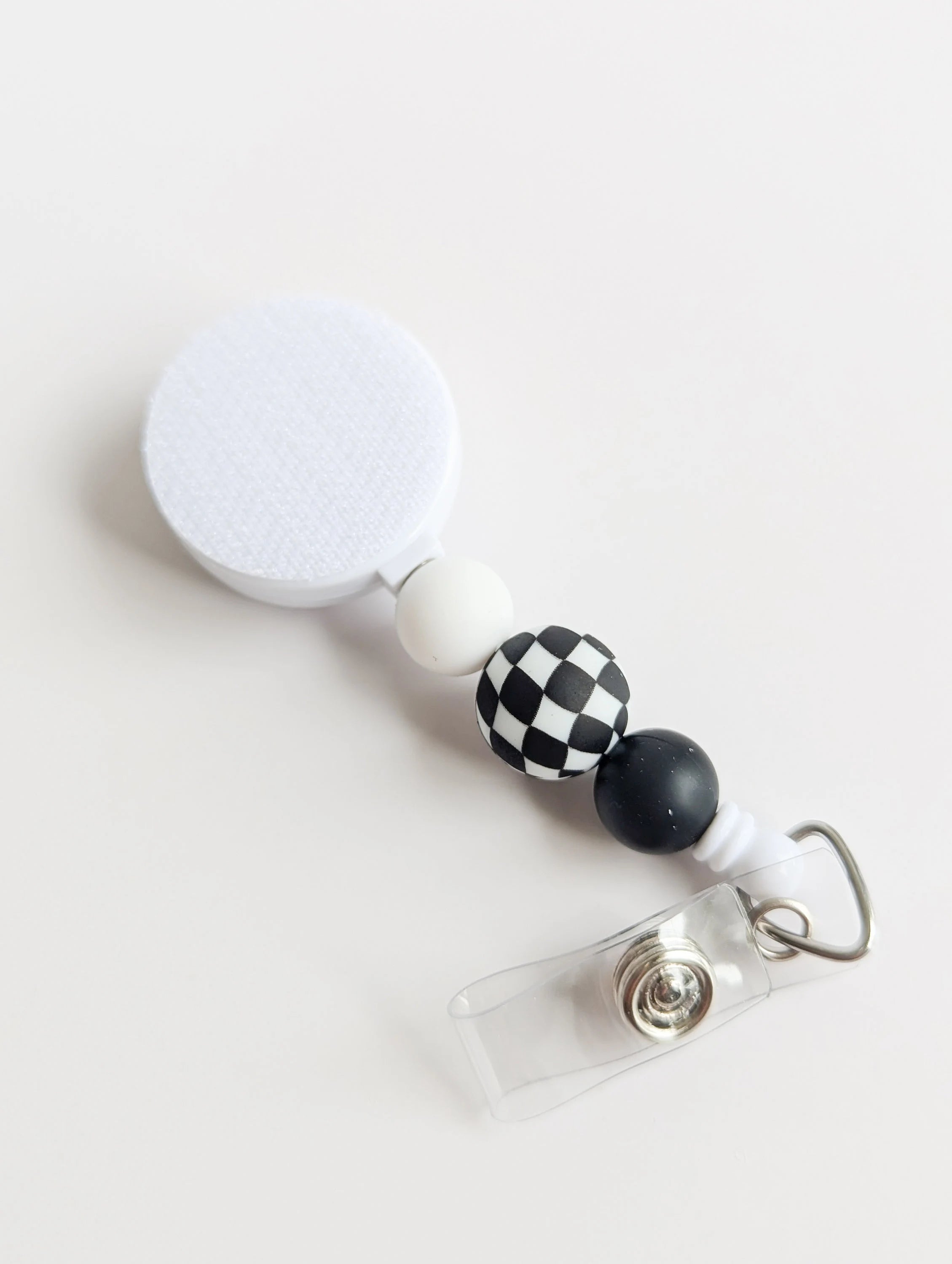 Checkered Retro Interchangeable Badge Reel