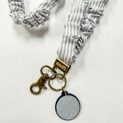 Gray Striped Interchangeable Andi Lanyard