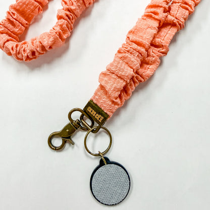 Coral Gingham Interchangeable Andi Lanyard