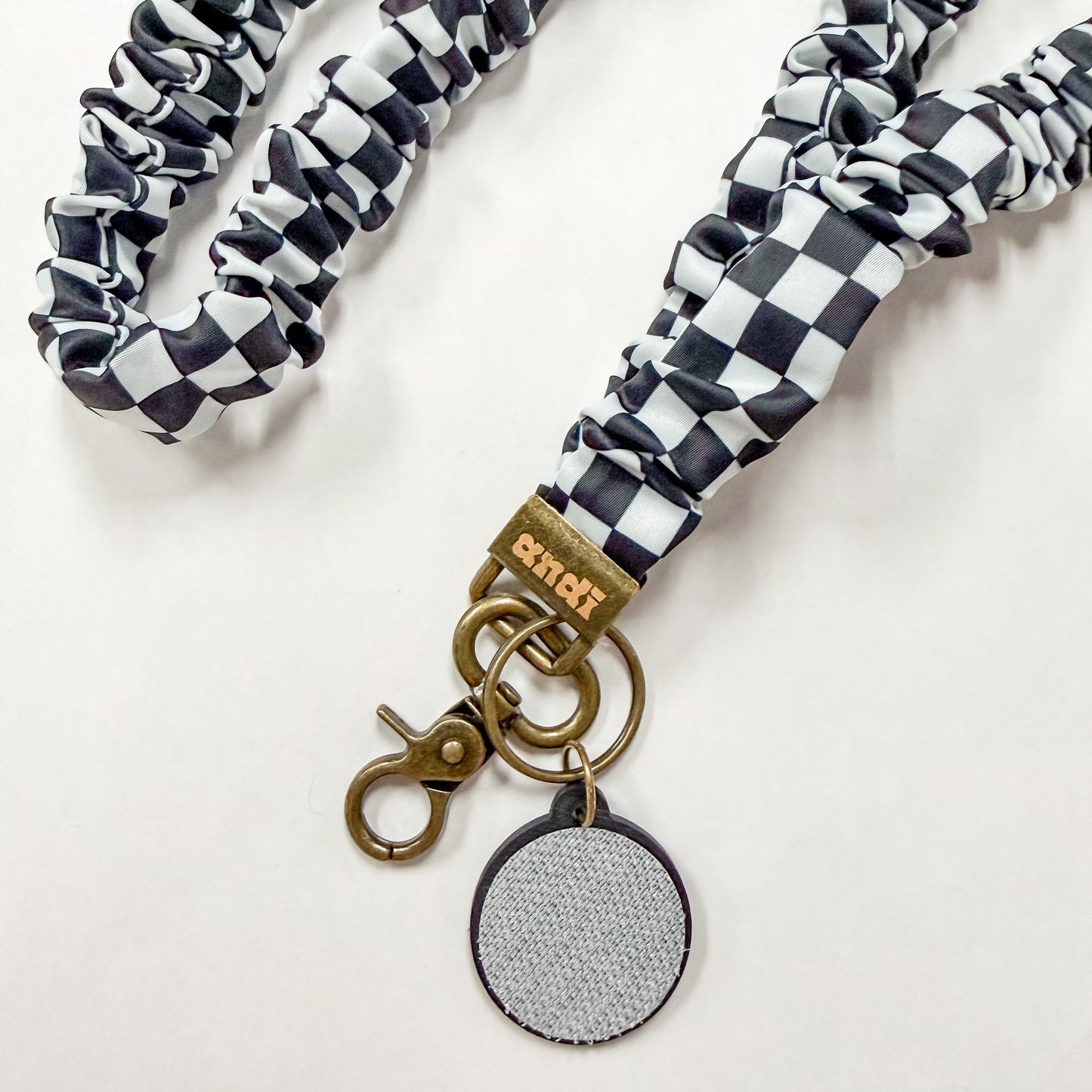 Black Checkerboard Interchangeable Andi Lanyard