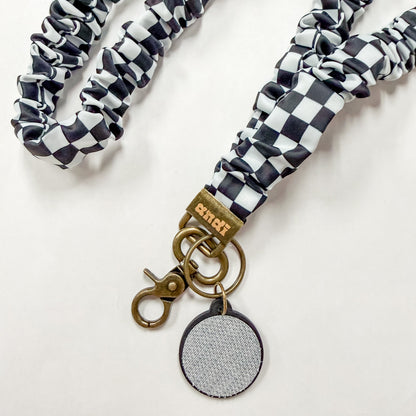 Black Checkerboard Interchangeable Andi Lanyard