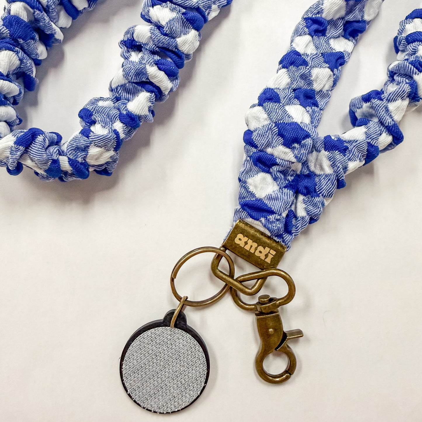 Royal Blue Checkered Interchangeable Andi Lanyard
