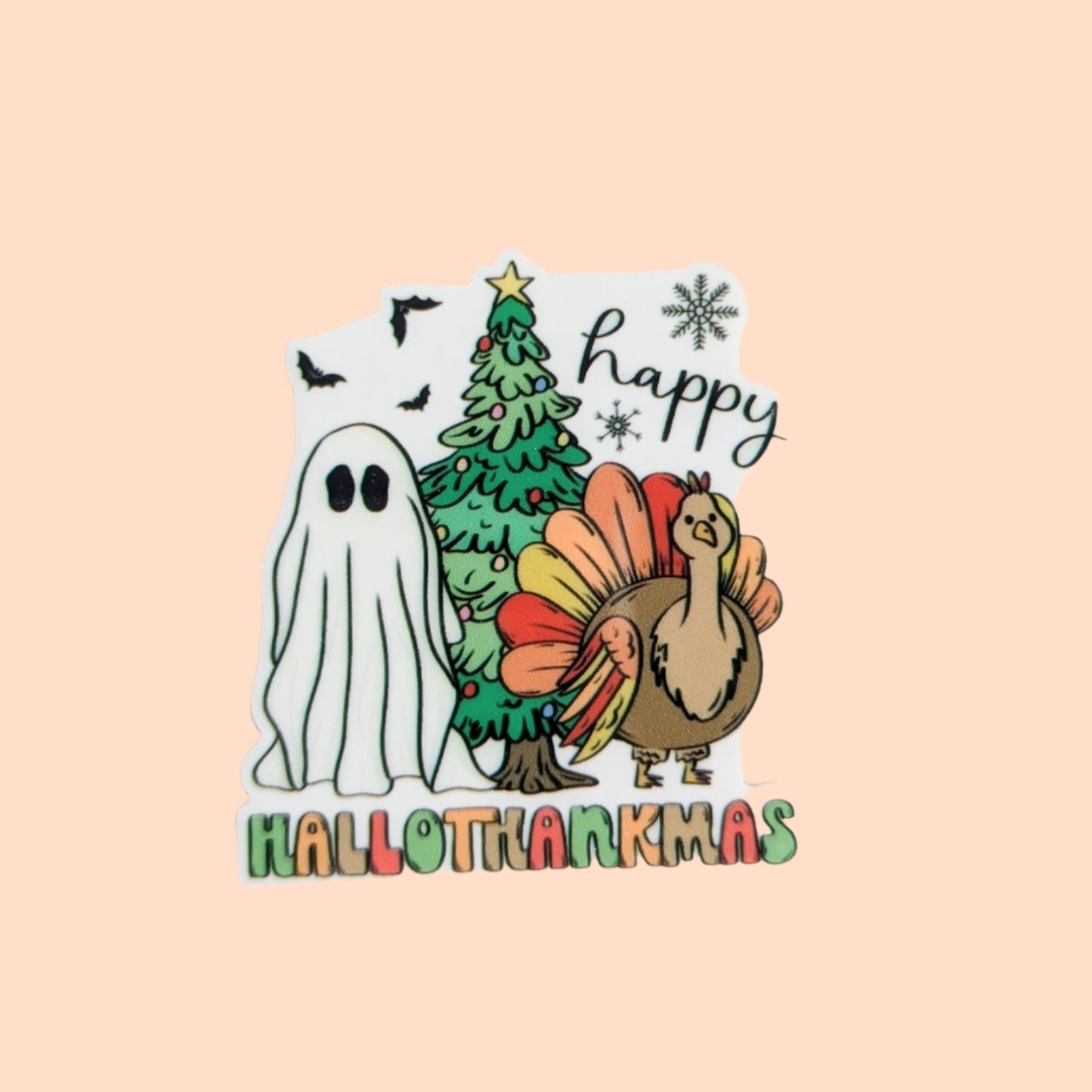 Happy HalloThankMas / Halloween Thanksgiving Christmas / PLASTIC Add on