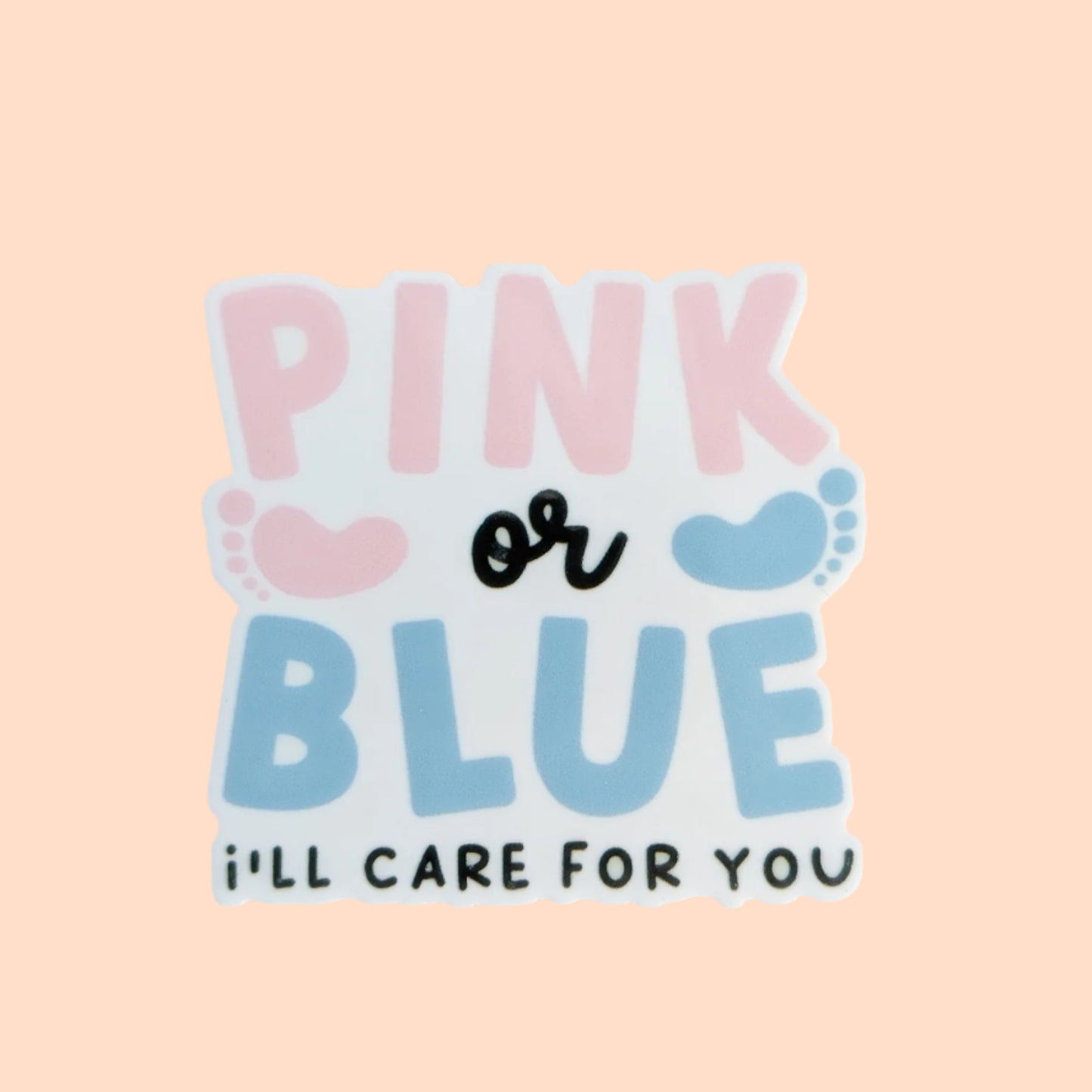 Pink or Blue I'll Care for You Labor Delivery / PLASTIC Add on