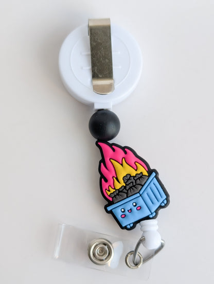 Dumpster Fire / Interchangeable Badge Reel