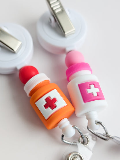 Pill Bottle / Pharmacy / Interchangeable Badge Reel