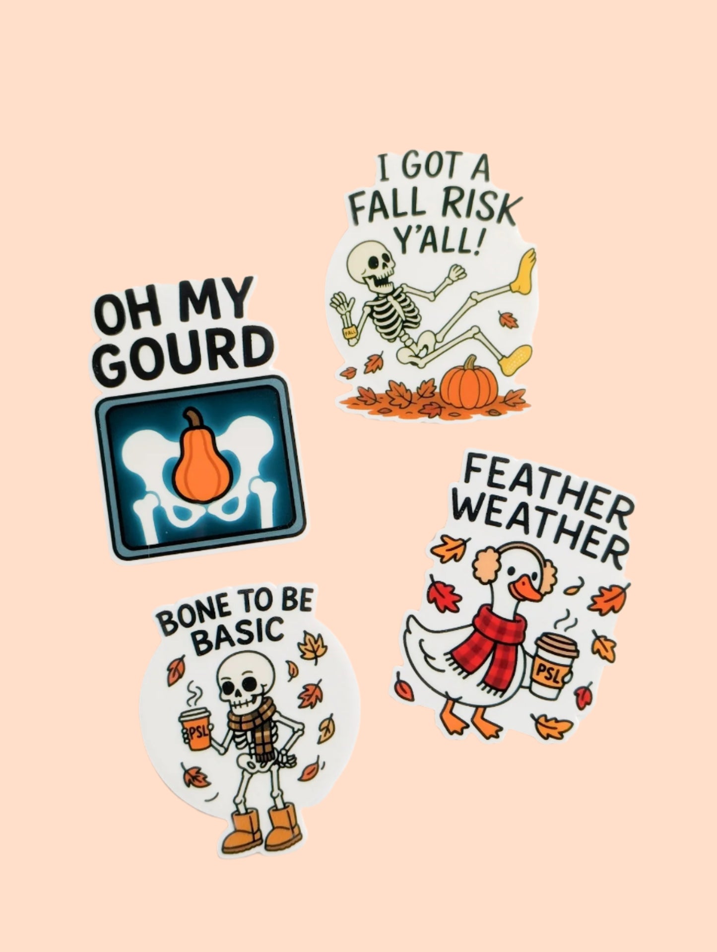 Fall Skeleton Halloween /  PLASTIC Add on