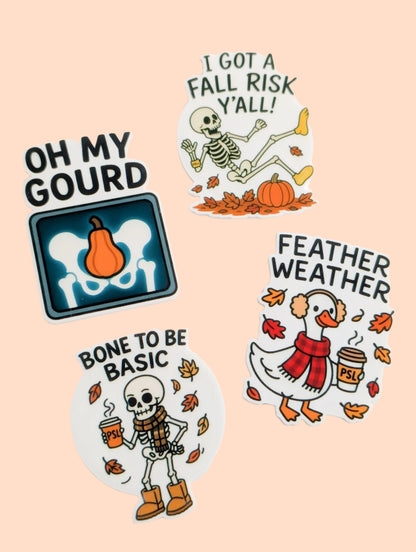 Fall Skeleton Halloween /  PLASTIC Add on