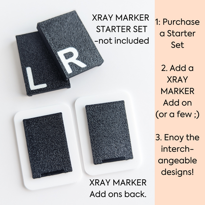 XRAY MARKER Add on / INDIVIDUAL - Rad Tech  / Interchangeable Add ons / 6C16/24