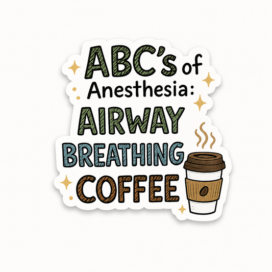 ABC’s of Anesthesia plastic add-on for compatible interchangeable badge reel bases
