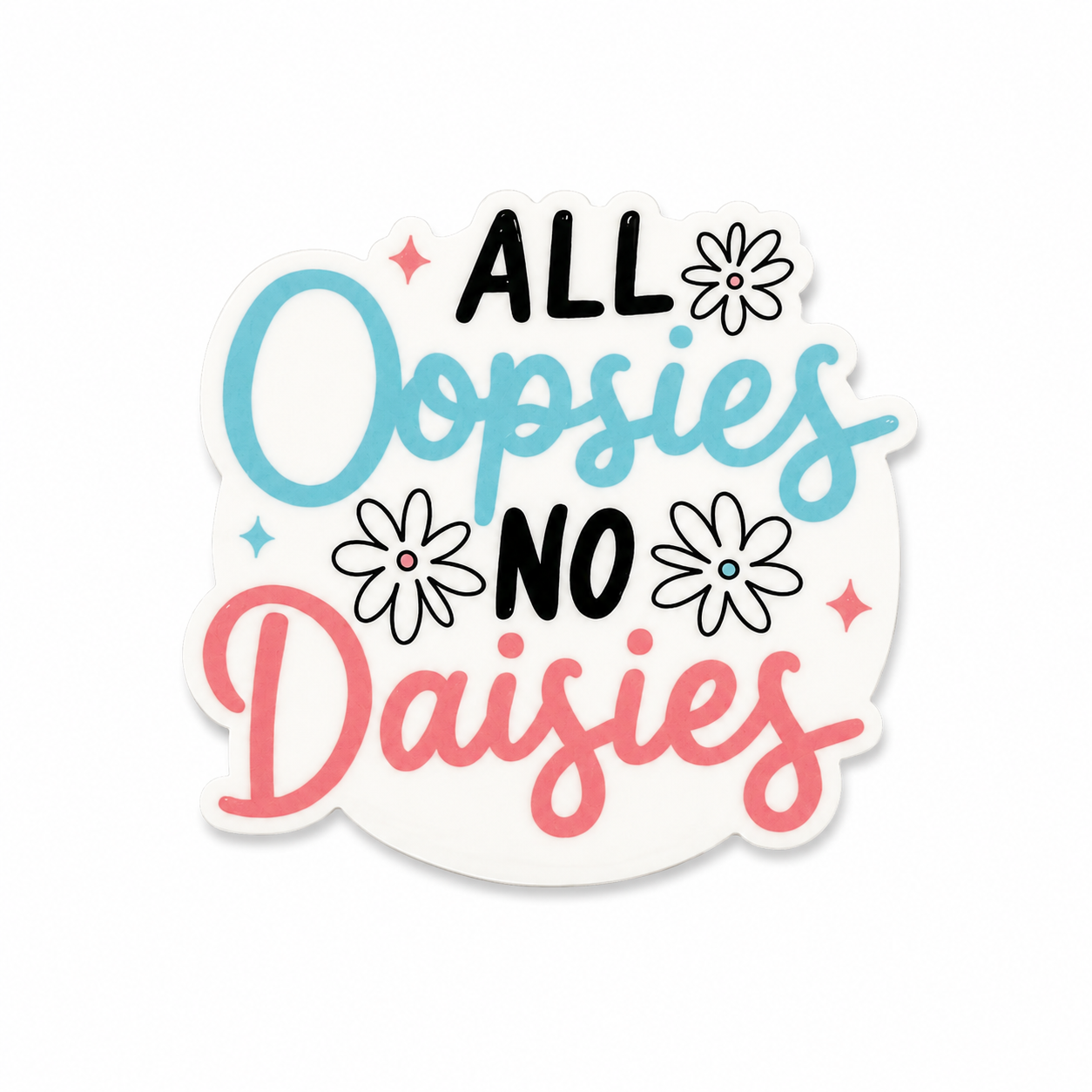 Cute floral interchangeable badge reel add-on with all oopsies no daisies quote for nurses and healthcare workers
