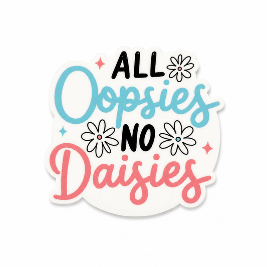 Cute floral interchangeable badge reel add-on with all oopsies no daisies quote for nurses and healthcare workers
