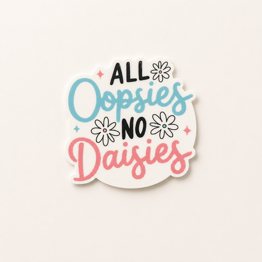 Cute floral interchangeable badge reel add-on with all oopsies no daisies quote for nurses and healthcare workers