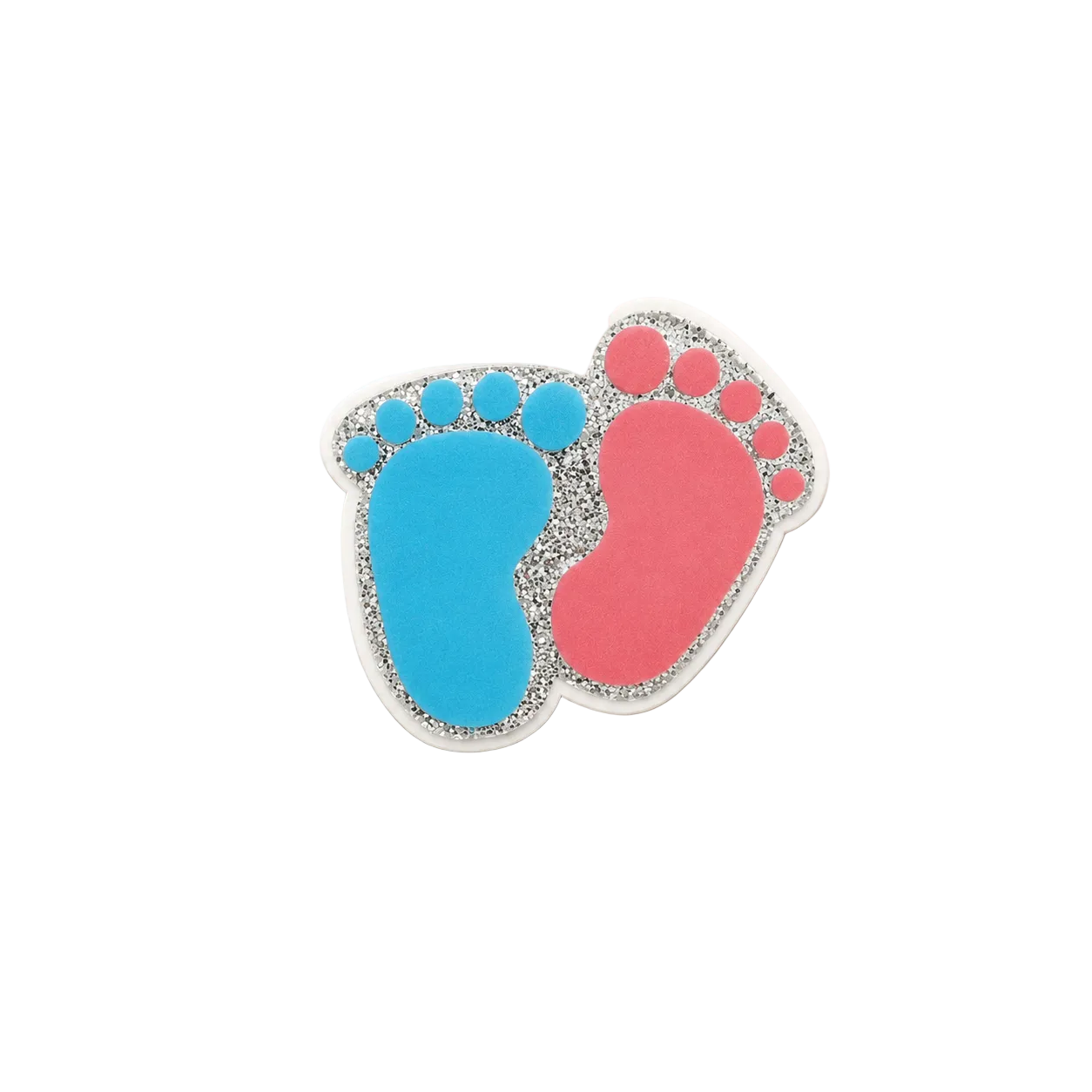 Cute baby footprints plastic add-on for badge reels designed for NICU nurses and healthcare workers