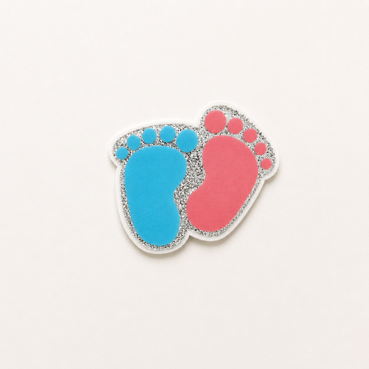 Cute baby footprints plastic add-on for badge reels designed for NICU nurses and healthcare workers