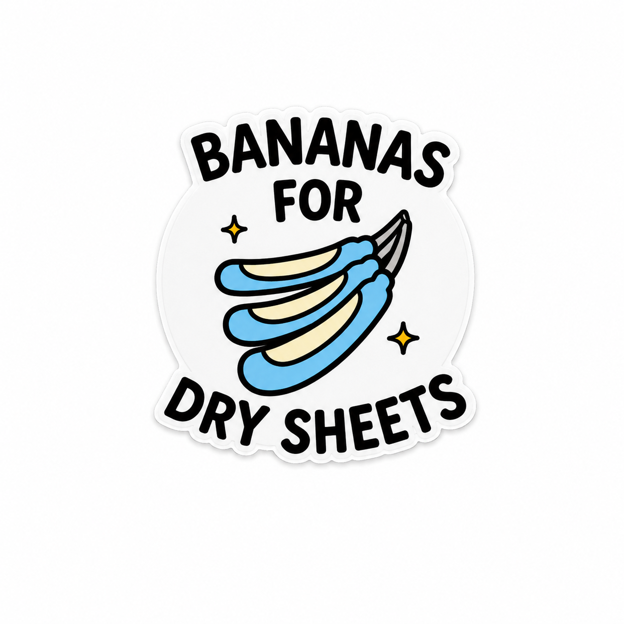 Bananas for Dry Sheets plastic add-on with funny banana medical humor design for compatible interchangeable badge reel bases