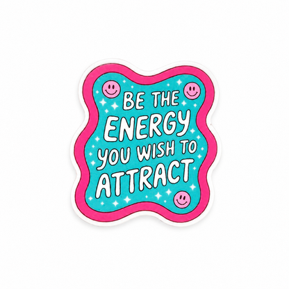 Colorful retro aesthetic plastic add-on with positive quote design for compatible interchangeable badge reel bases, cute healthcare worker accessory with pink and blue smiley aesthetic