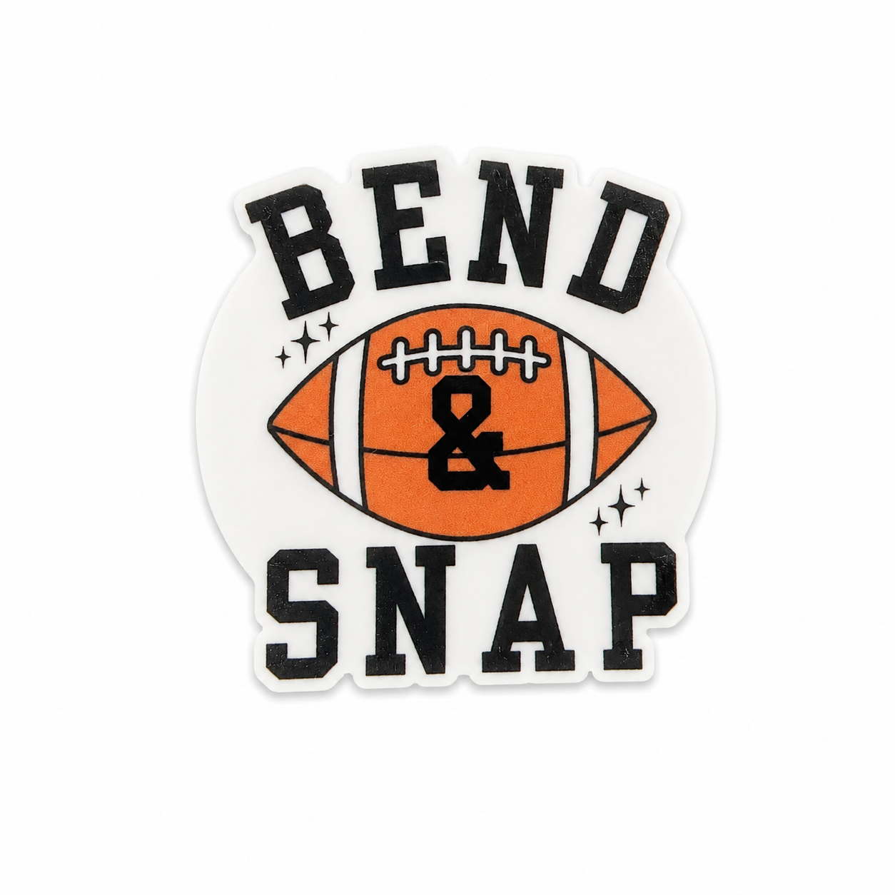 Bend and Snap football plastic add-on with sporty football design compatible with interchangeable badge reel bases