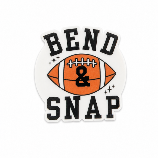 Bend and Snap football plastic add-on with sporty football design compatible with interchangeable badge reel bases