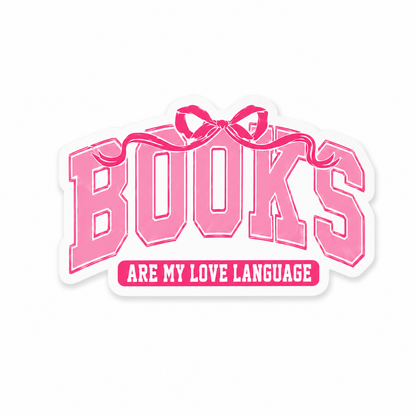 Pink books are my love language plastic add-on for compatible interchangeable badge reel bases