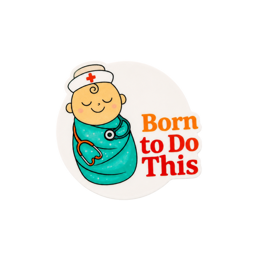 Cute baby nurse plastic add-on for badge reels with Born to Do This design for nurses and healthcare workers