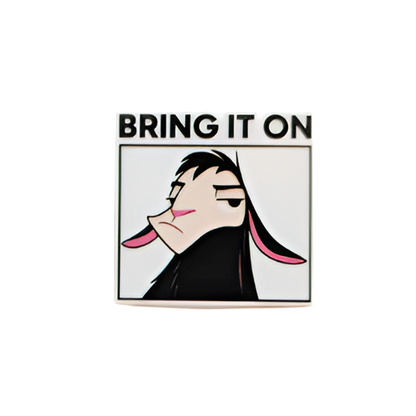Funny llama plastic add-on with “Bring It On” quote compatible with interchangeable badge reel bases for nurses and healthcare workers.